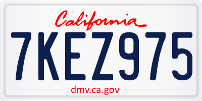 CA license plate 7KEZ975