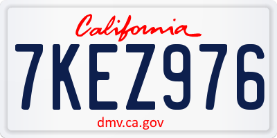 CA license plate 7KEZ976