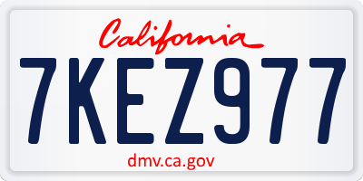 CA license plate 7KEZ977