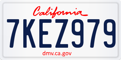 CA license plate 7KEZ979