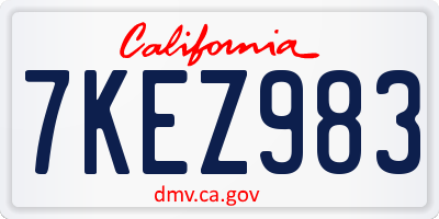 CA license plate 7KEZ983