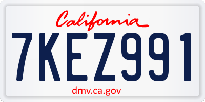 CA license plate 7KEZ991