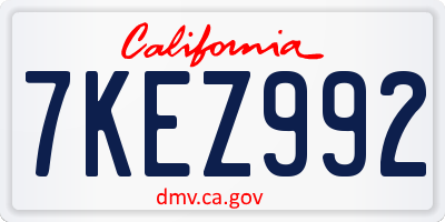 CA license plate 7KEZ992