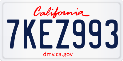 CA license plate 7KEZ993