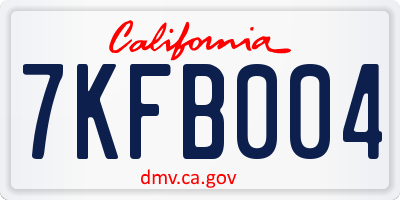 CA license plate 7KFB004
