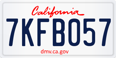 CA license plate 7KFB057