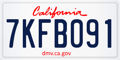 CA license plate 7KFB091