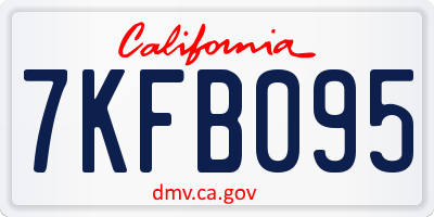 CA license plate 7KFB095