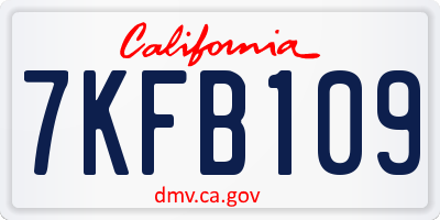 CA license plate 7KFB109