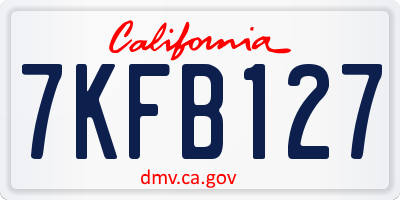 CA license plate 7KFB127