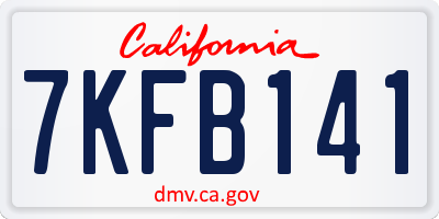 CA license plate 7KFB141