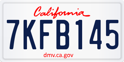 CA license plate 7KFB145