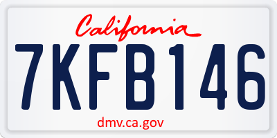 CA license plate 7KFB146