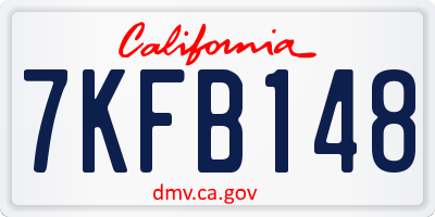 CA license plate 7KFB148