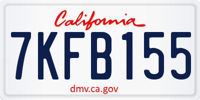 CA license plate 7KFB155
