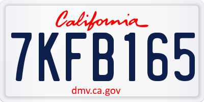 CA license plate 7KFB165