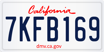 CA license plate 7KFB169