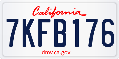 CA license plate 7KFB176