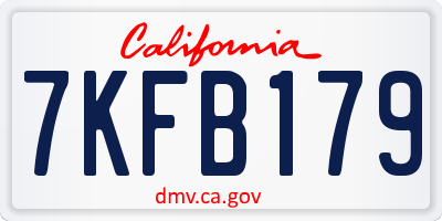 CA license plate 7KFB179