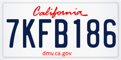 CA license plate 7KFB186