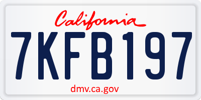 CA license plate 7KFB197