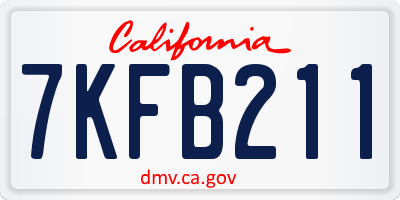 CA license plate 7KFB211