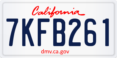 CA license plate 7KFB261