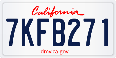 CA license plate 7KFB271