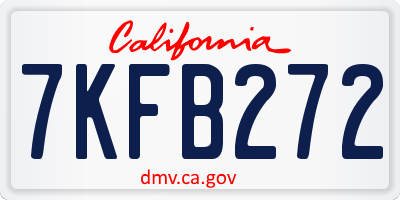 CA license plate 7KFB272