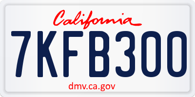 CA license plate 7KFB300