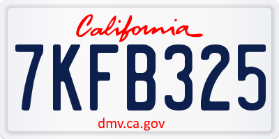 CA license plate 7KFB325