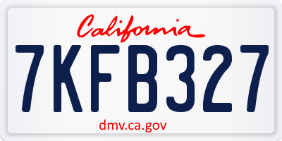 CA license plate 7KFB327