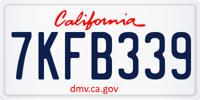 CA license plate 7KFB339