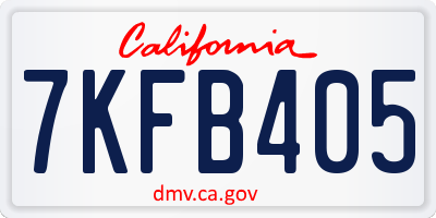 CA license plate 7KFB405