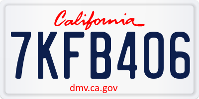 CA license plate 7KFB406