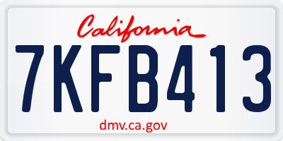 CA license plate 7KFB413