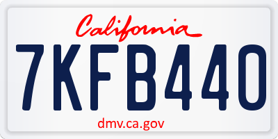 CA license plate 7KFB440