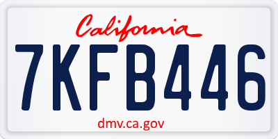 CA license plate 7KFB446