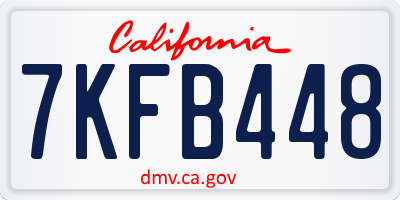 CA license plate 7KFB448