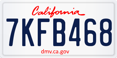 CA license plate 7KFB468