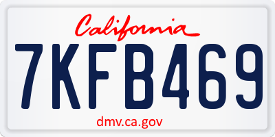 CA license plate 7KFB469
