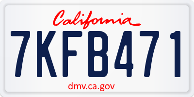 CA license plate 7KFB471