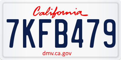 CA license plate 7KFB479