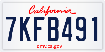 CA license plate 7KFB491