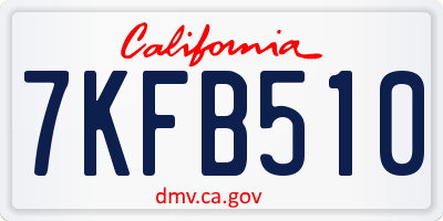 CA license plate 7KFB510