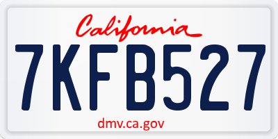 CA license plate 7KFB527