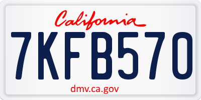 CA license plate 7KFB570