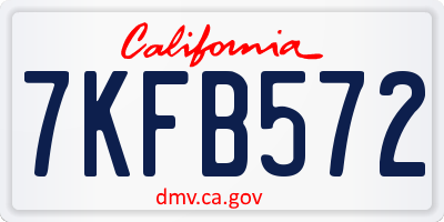 CA license plate 7KFB572