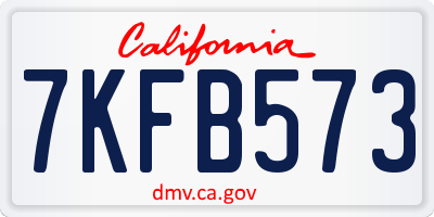 CA license plate 7KFB573