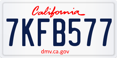 CA license plate 7KFB577